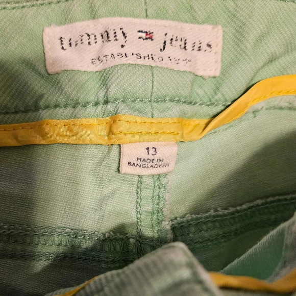 Tommy Jeans Juniors Mint Green Corduroy Capri Jeans Size 13 - Picture 3 of 8